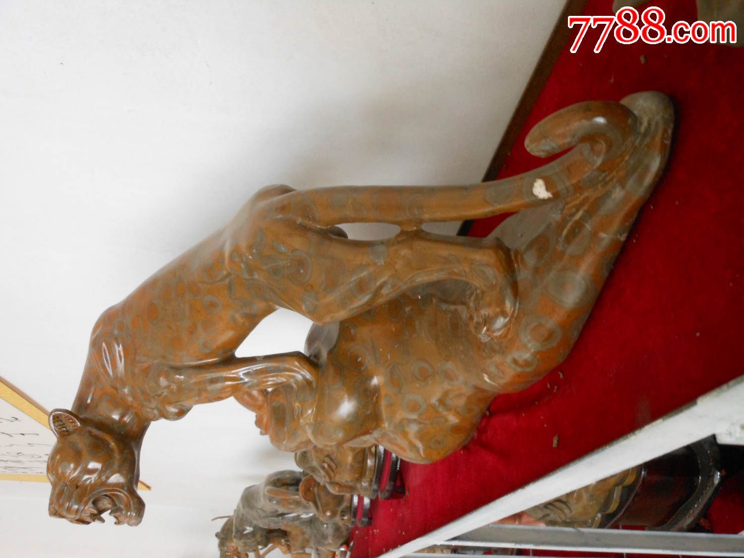 奇石摆件观赏石艺术类;金钱豹{橙黄色}工艺品晋南金钱石又名石富贵石