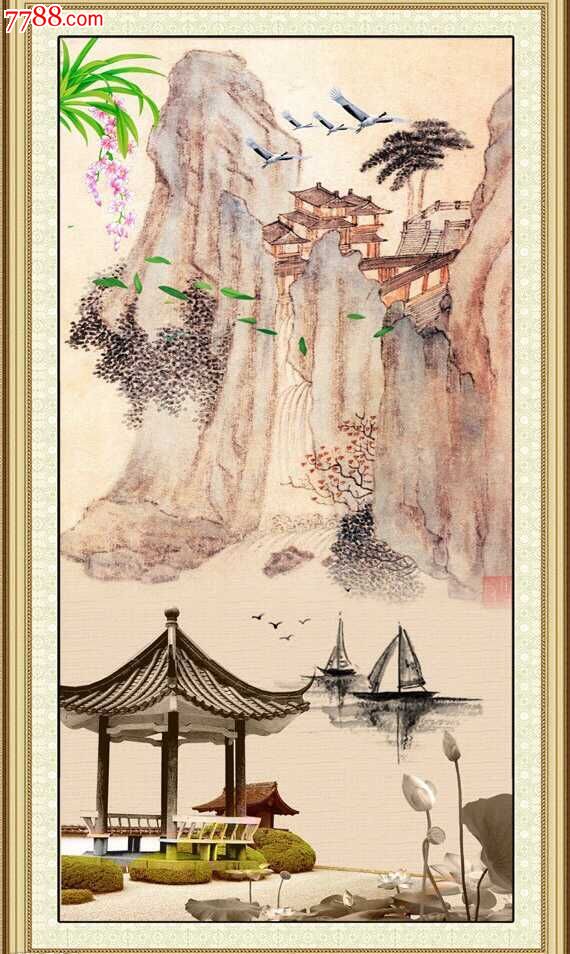 亭-山水国画原作--se32293346-零售-7788收藏__收藏热线