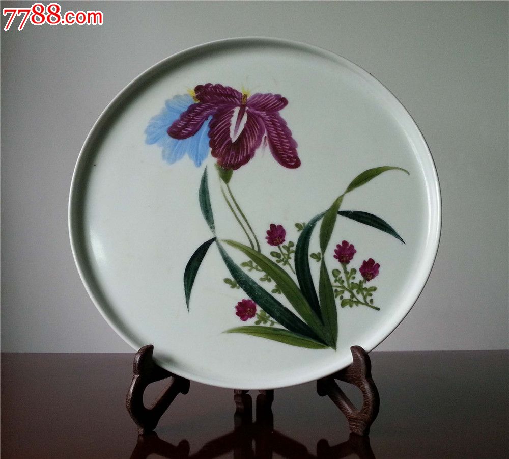 50年代手绘兰花盘