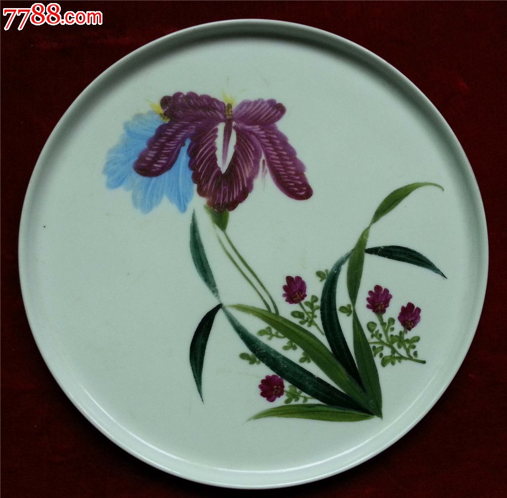 50年代手绘兰花盘