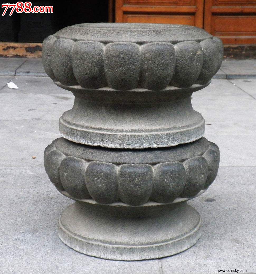 精美清代冬瓜瓣青石石墩059