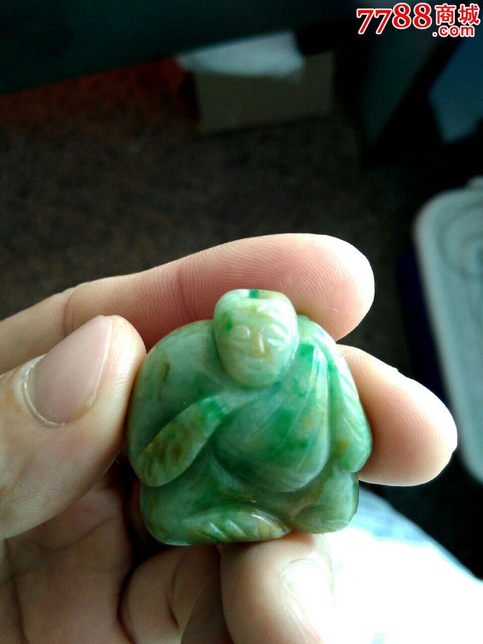 清代老翡翠通天玉人