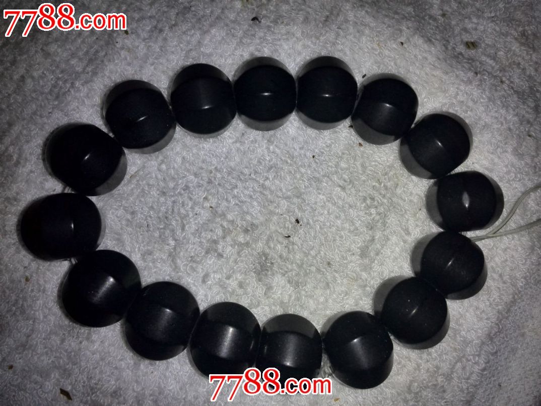 黑煤精手串1.2*1.6厘米.16粒,八棱造型-价格:500.
