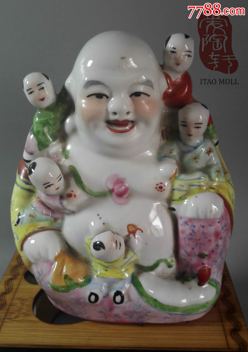 六七十年代景德镇全品瓷像-五子弥勒佛