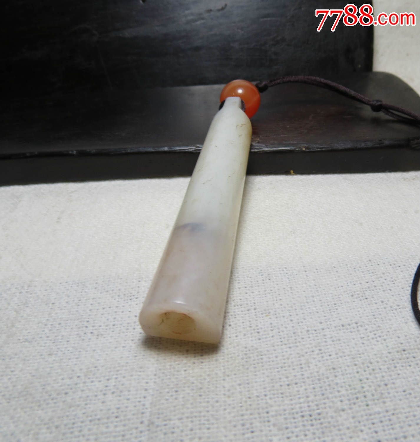 清代和田白玉翎管