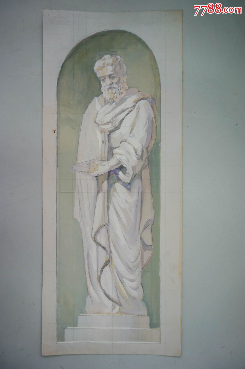 罗马雕塑水粉画原稿