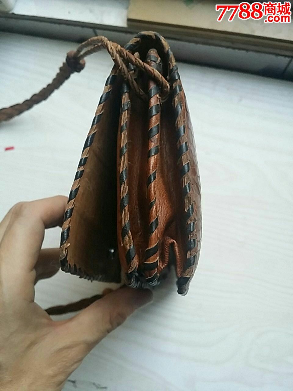 纯国外通体鳄鱼皮全手工制作女士背包_其他皮制品_民间老收藏【7788