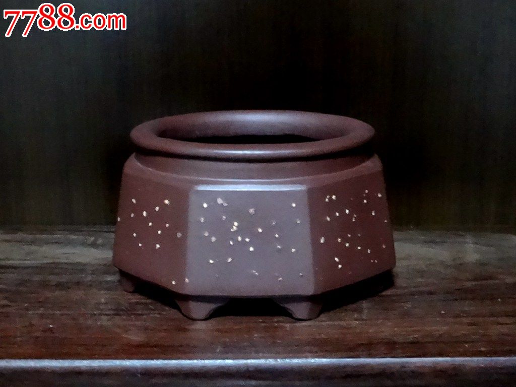 朱伯华铺沙八角井栏盆-其他紫砂-7788紫砂