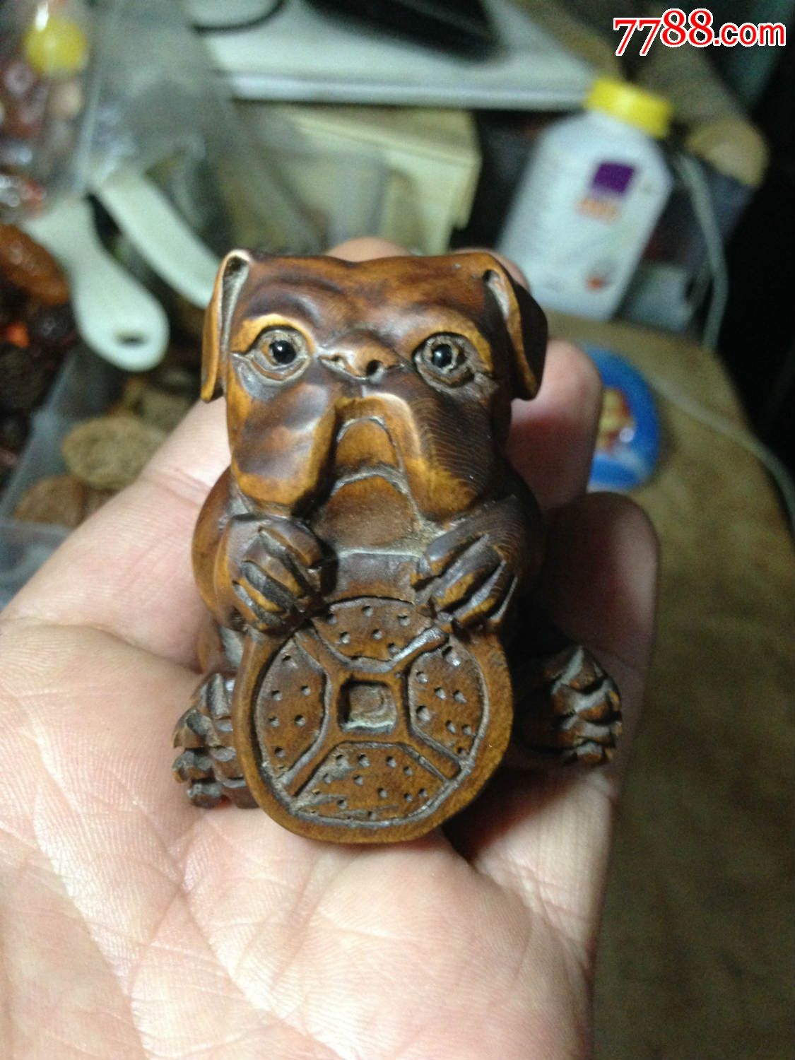 吉川黄杨木雕汪,汪.旺财