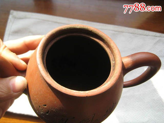 民国宜兴松亭自造款段泥紫砂壶壶身