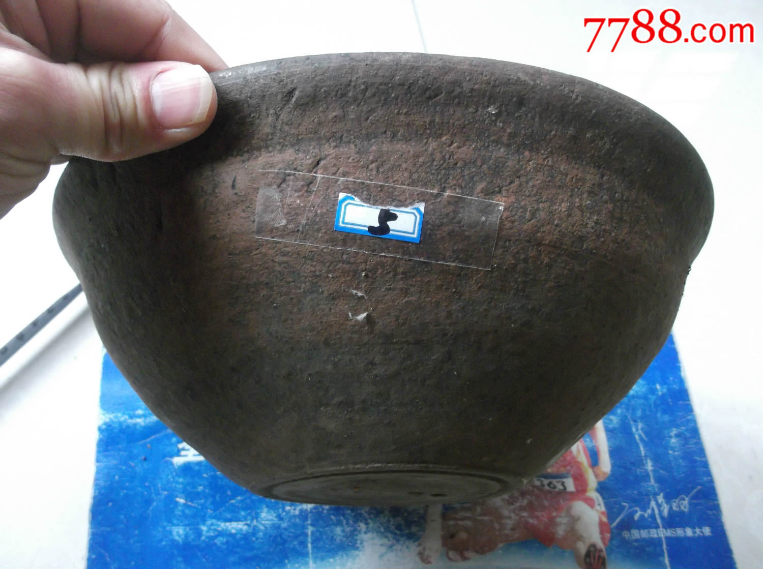 一个老的陶制紫砂红砂大碗包老5号特大号的少见影视道具-se33829485-7