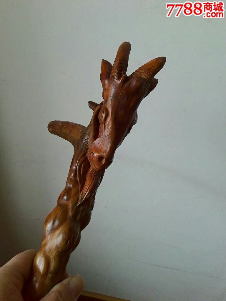 纯手工制作老桃木老人手杖_木制拐杖_第4张_7788钟表收藏