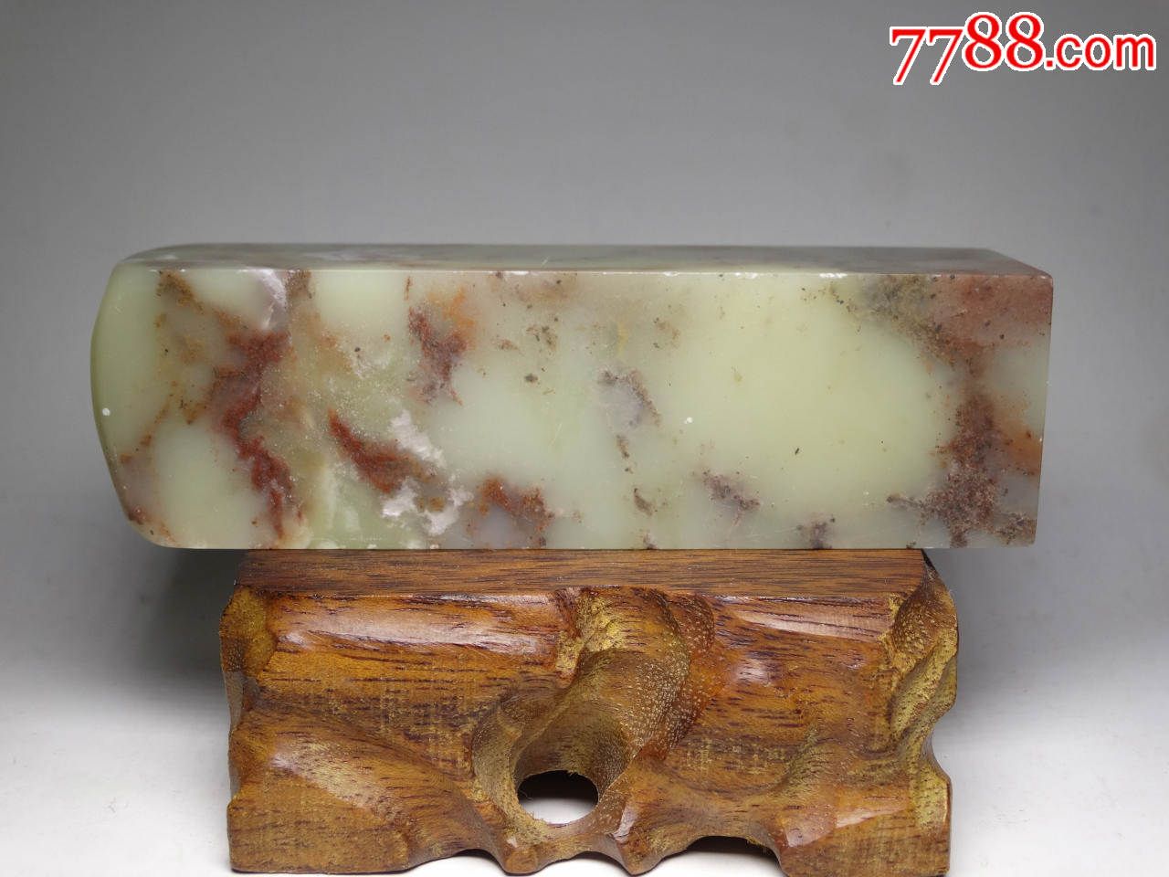 精品青田红花冻水草玻璃冻大章料品好无裂质地细腻石性稳定