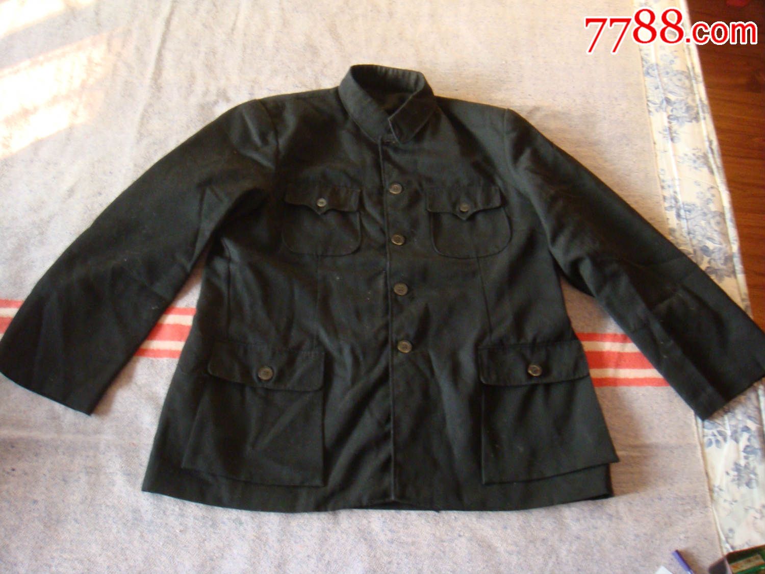 黑色纯毛华呢中山装