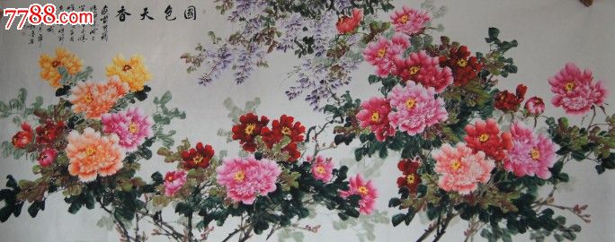 河南美协会员许鲁大丈二牡丹《国色天香》