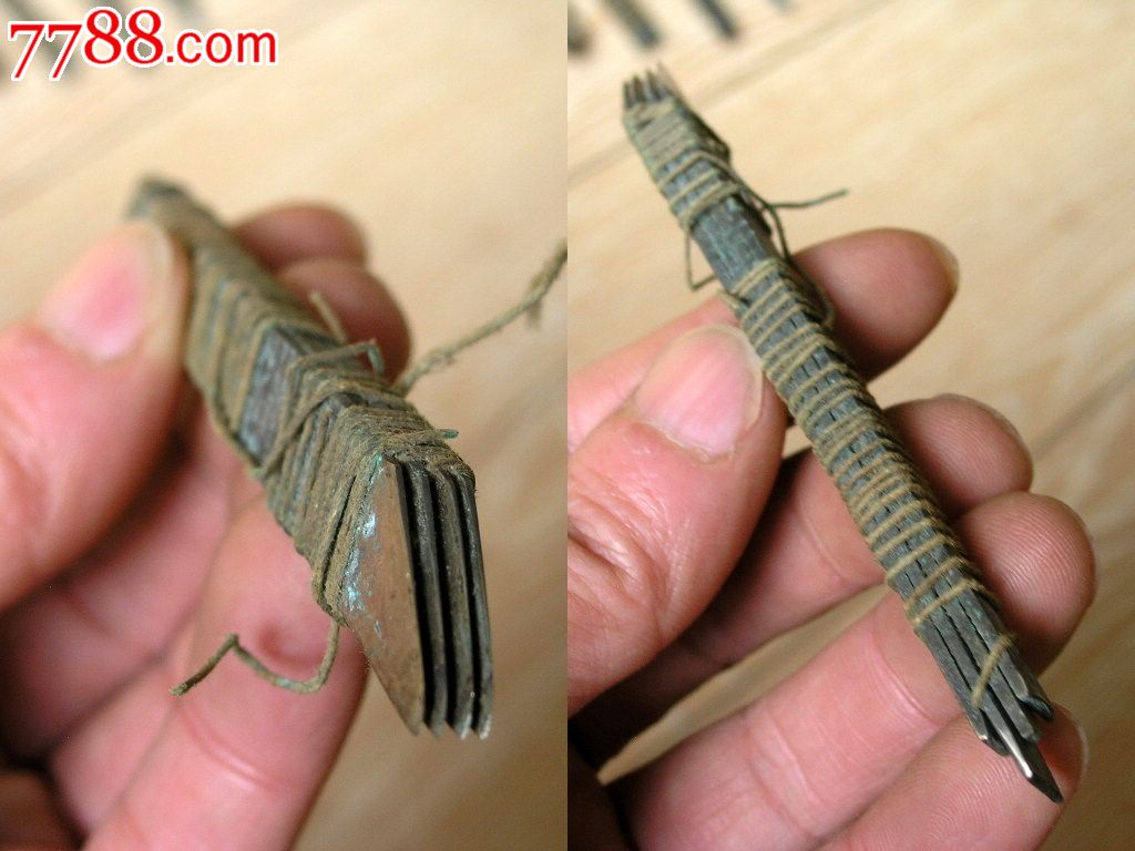 烟具收藏151208清末民国边疆全铜鸦片刮刀割刀9组锋利少见