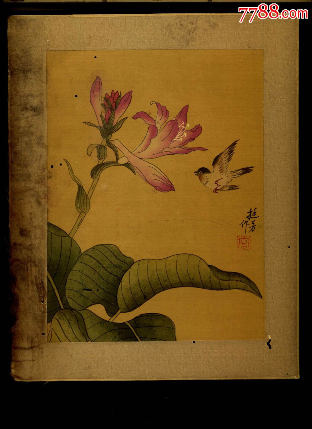 刚收来的老绢画-25厘米*20厘米