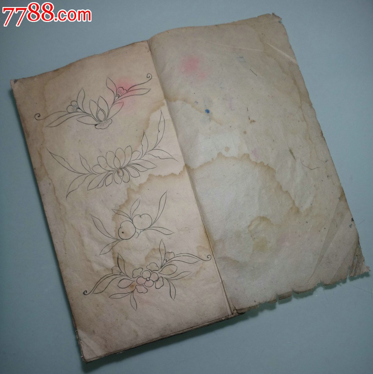 清代:画稿-江南闺房-原稿-手绘女红底稿-绣女绣谱-苏绣