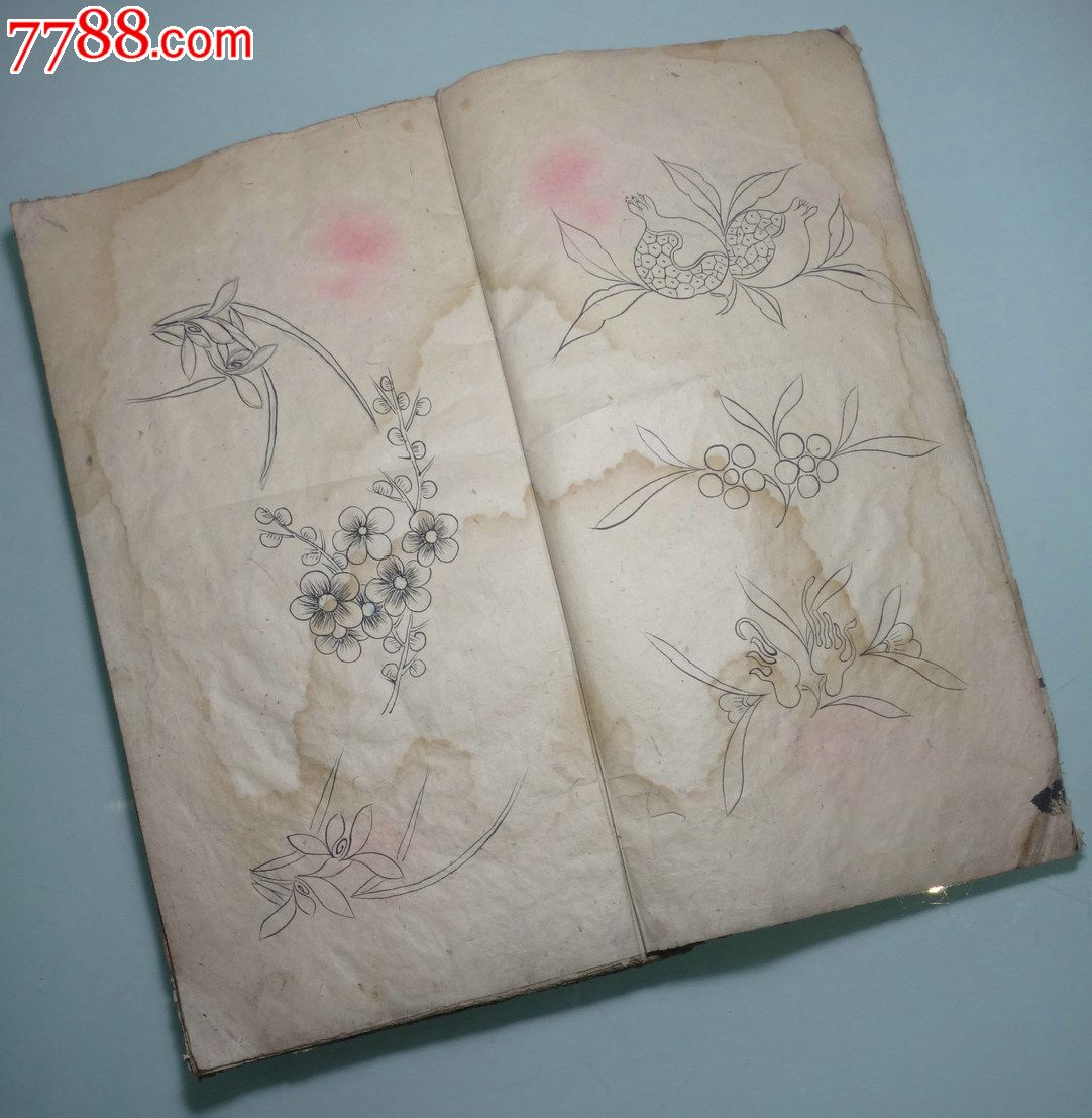 清代:画稿-江南闺房-原稿-手绘女红底稿-绣女绣谱-苏绣