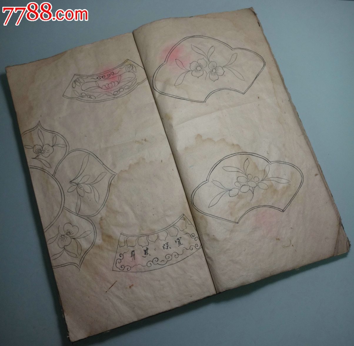 清代:画稿-江南闺房-原稿-手绘女红底稿-绣女绣谱-苏绣