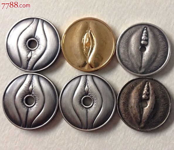 女阴代用币,女阴钱,发财钱,寺庙钱金银色.200元一枚,新货到