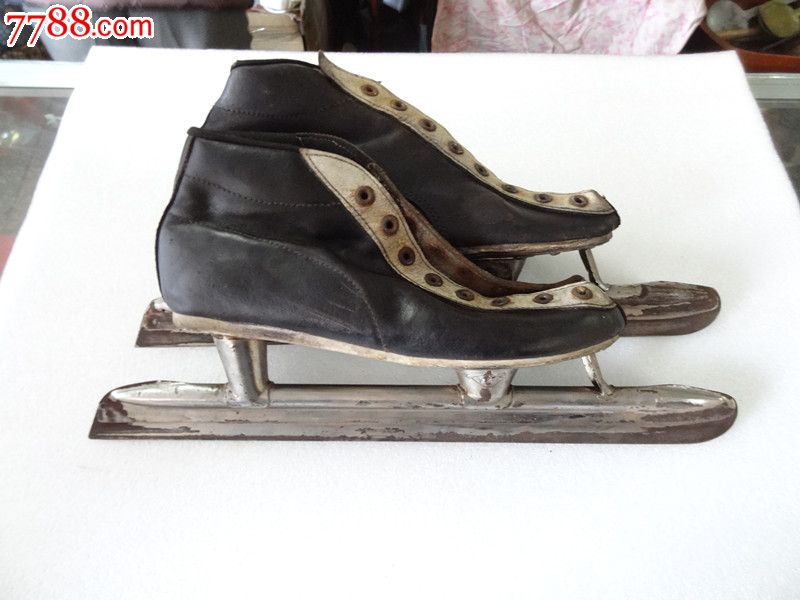 文革老全牛皮真皮冰刀鞋