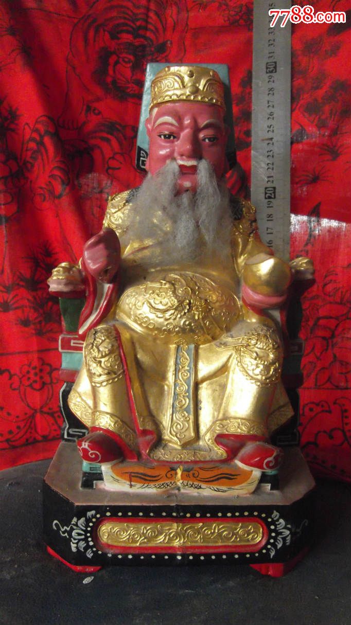 木雕财神爷土地公爷爷包内心全香樟木雕刻土地公神像的精品
