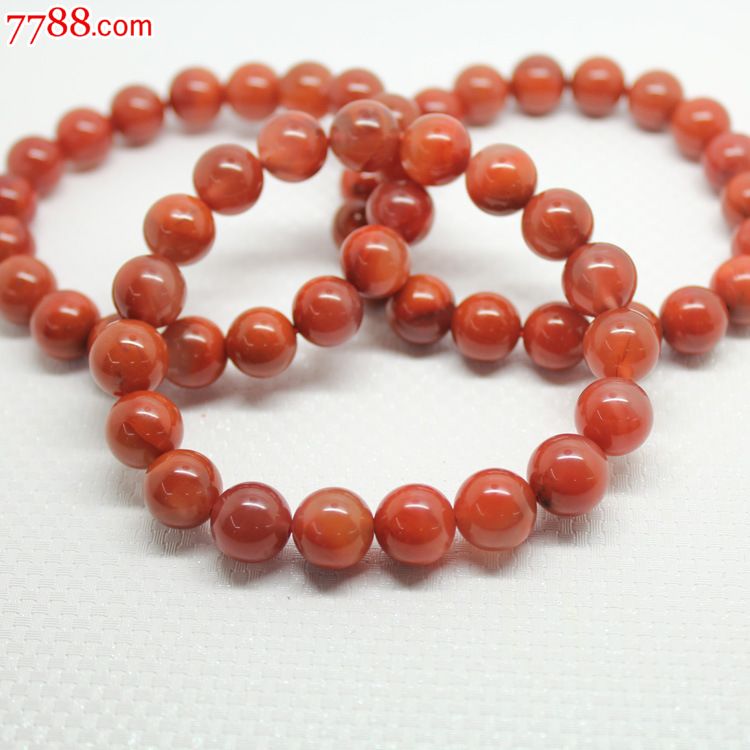 南红玛瑙男士手串火焰红玫瑰透单圈佛珠手链四川料_价格239元_第1张