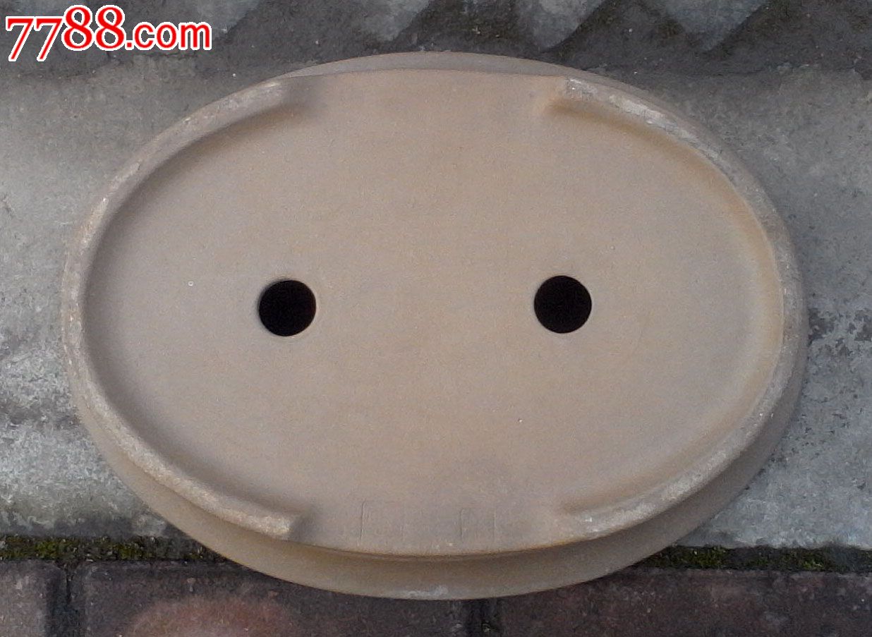 老紫砂花盆-全段泥腰形漂口腰线盆,"中国宜兴" "王亚娟"款(货号a198)