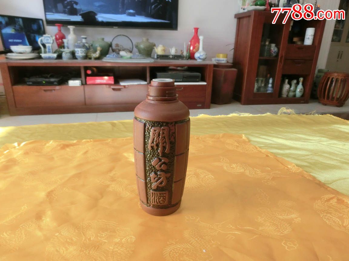 酒瓶收藏红紫砂陶泥关公坊二两装小酒瓶完美品相