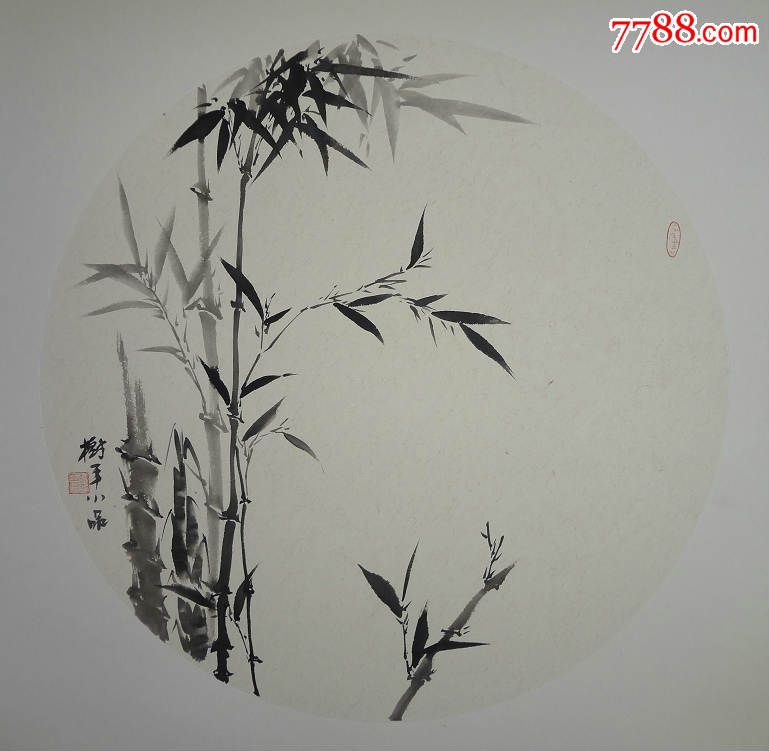 山东花鸟画名家张淑平精品扇面小品清风竹影