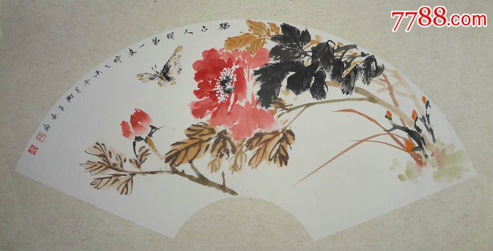 山东花鸟画名家张淑平精品扇面小品独占人间第一春