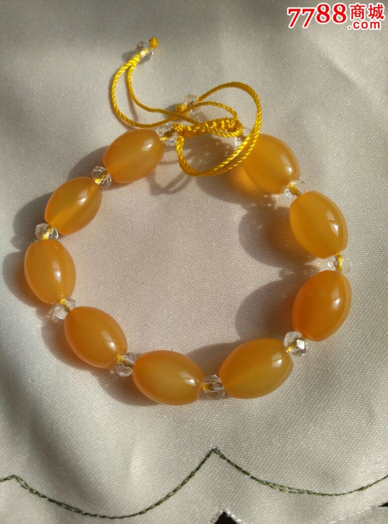 精品宝石光金黄色新疆克拉玛依金丝玉手串
