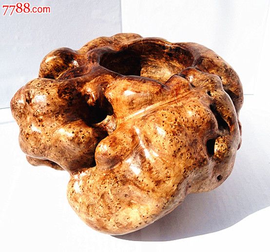 麻梨疙瘩根雕鼠李木把件摆件{烟缸}