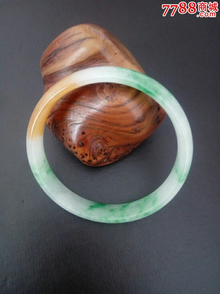 翡翠手镯天然缅甸老坑a货福禄寿三色翡翠手镯