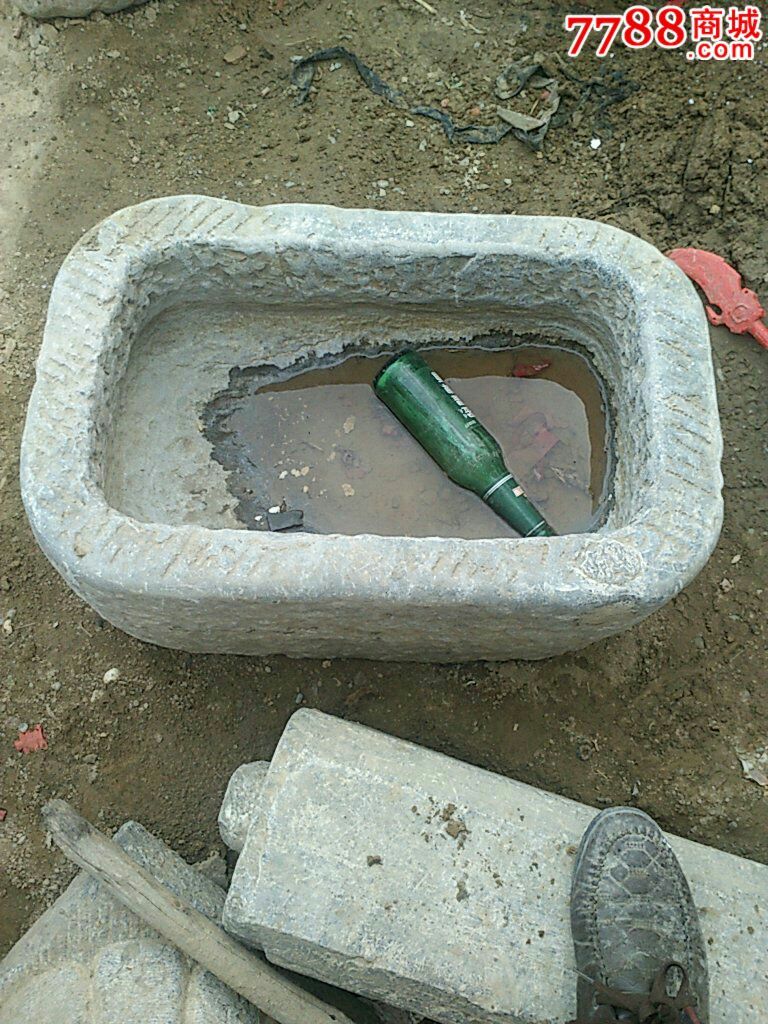 老石盆一个外形精美养鱼水草必不可少