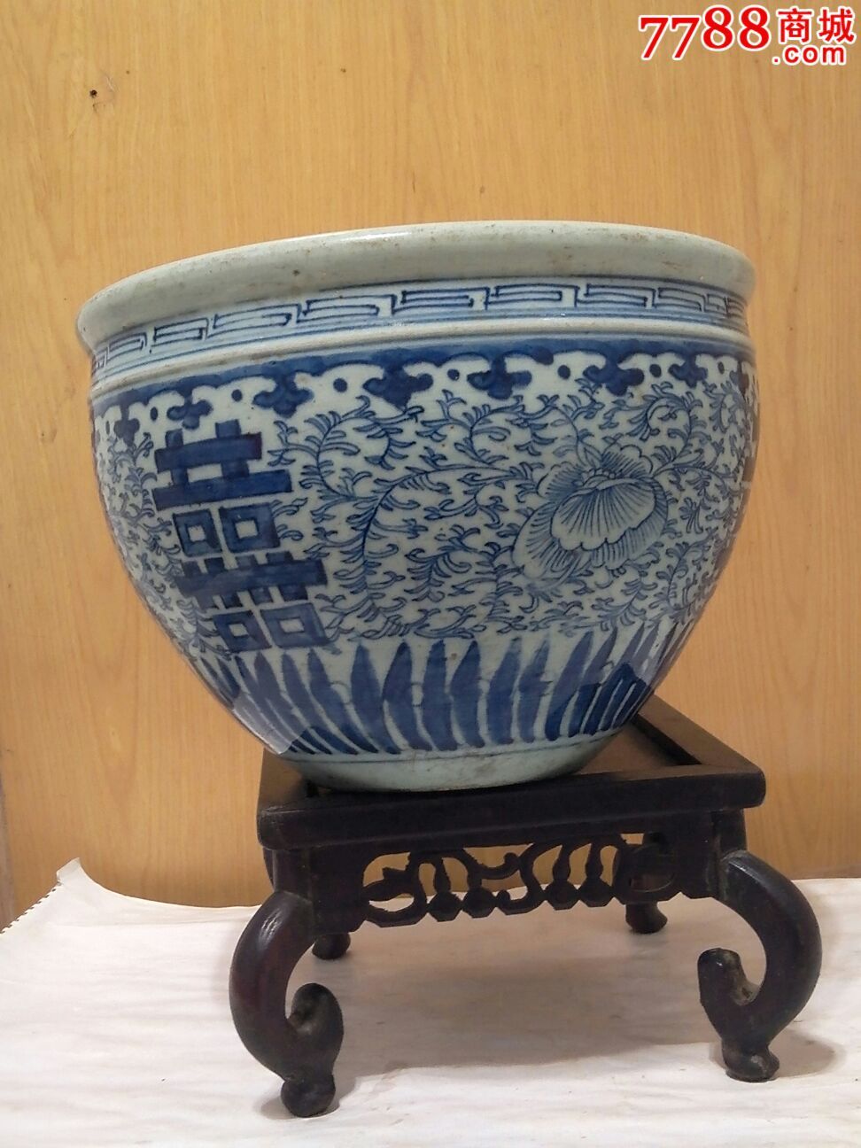 嘉庆大茶缸_青花瓷_收藏价格_鉴定交易_7788瓷器网