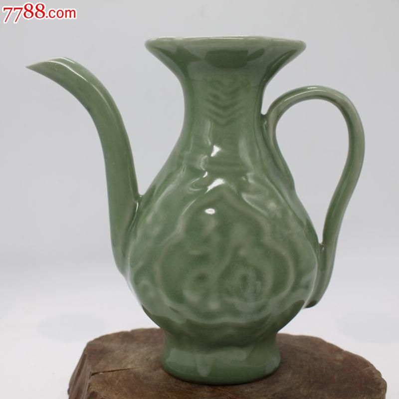 宋龙泉窑梅子青刻福寿字纹执壶-价格:3200元-se34876823-青瓷/秘色瓷