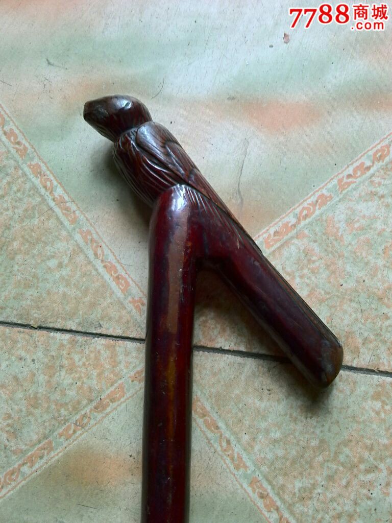民国鸟头老拐杖一根