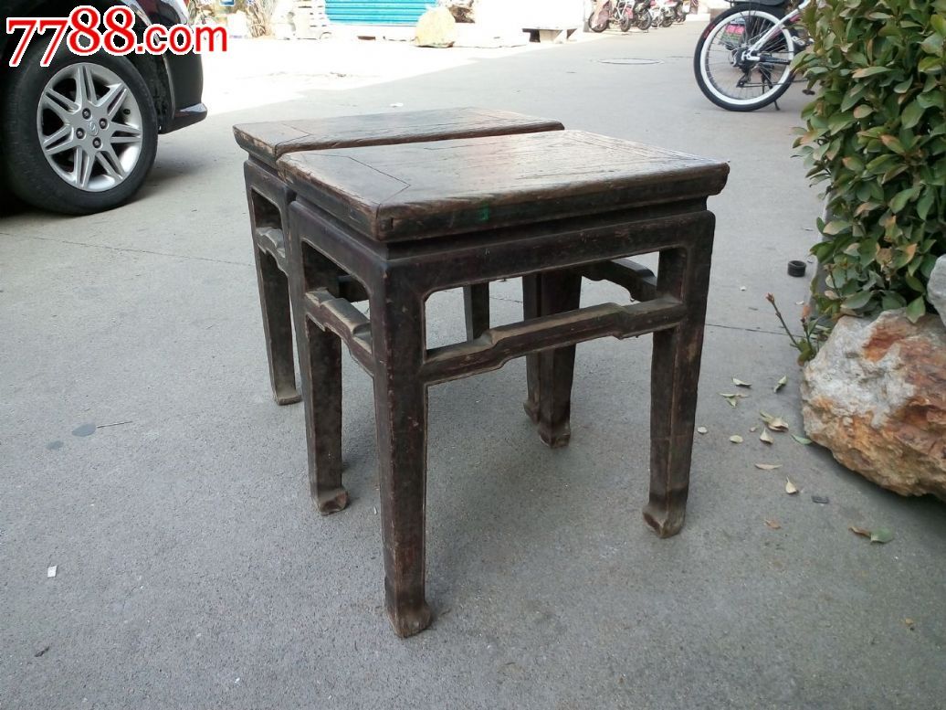 热卖清代长方形老凳子一对老家具民俗古玩老古董道具陈列包老