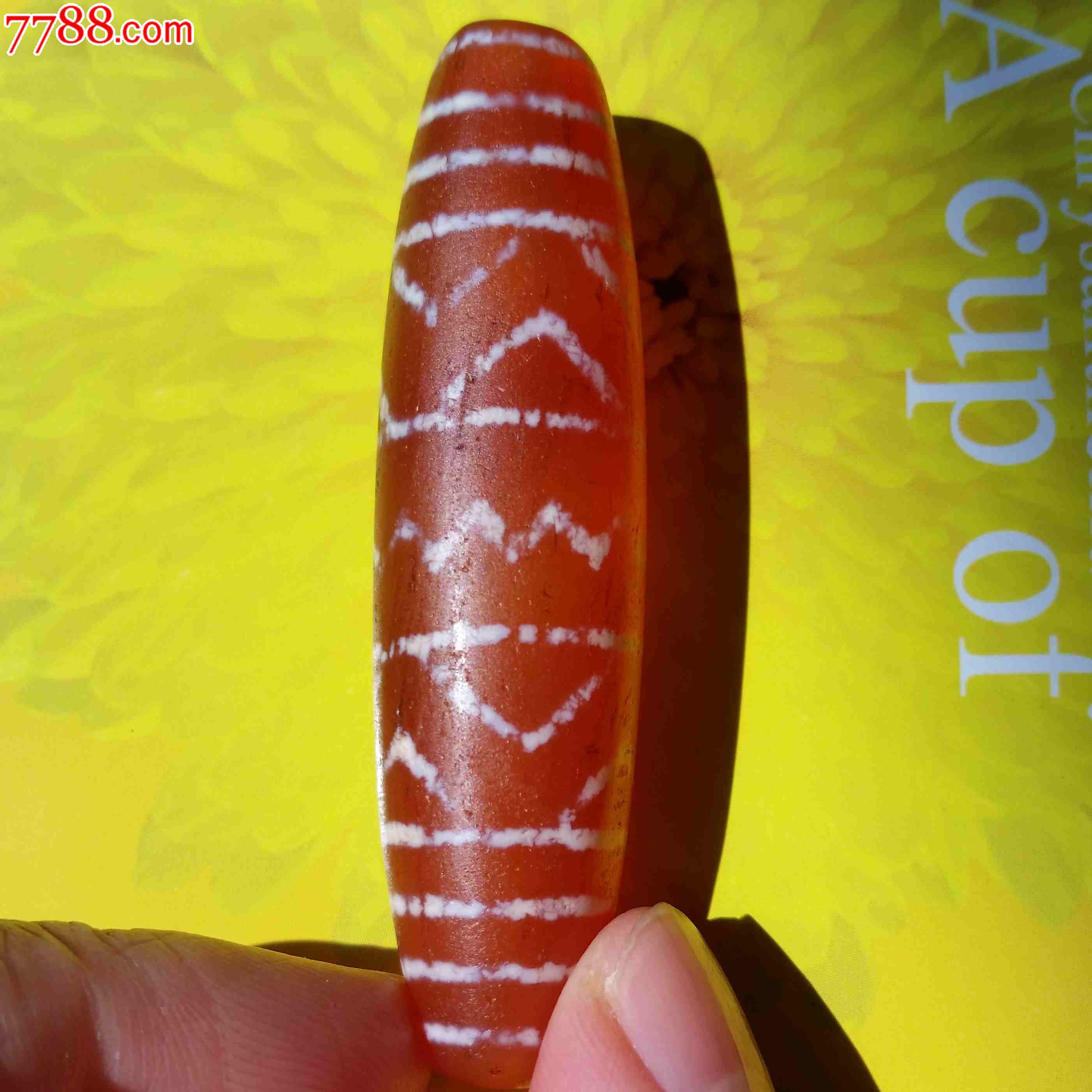 清代天然红玛瑙老天珠线珠