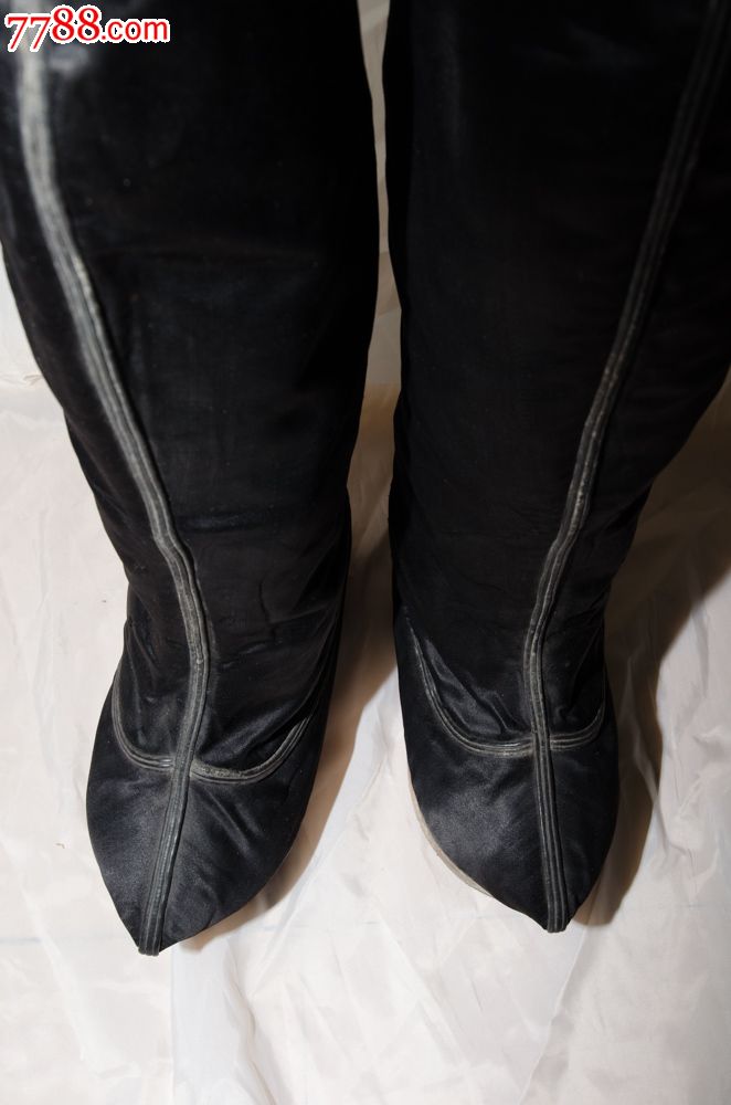 清朝清代官靴朝靴布靴千层底真丝