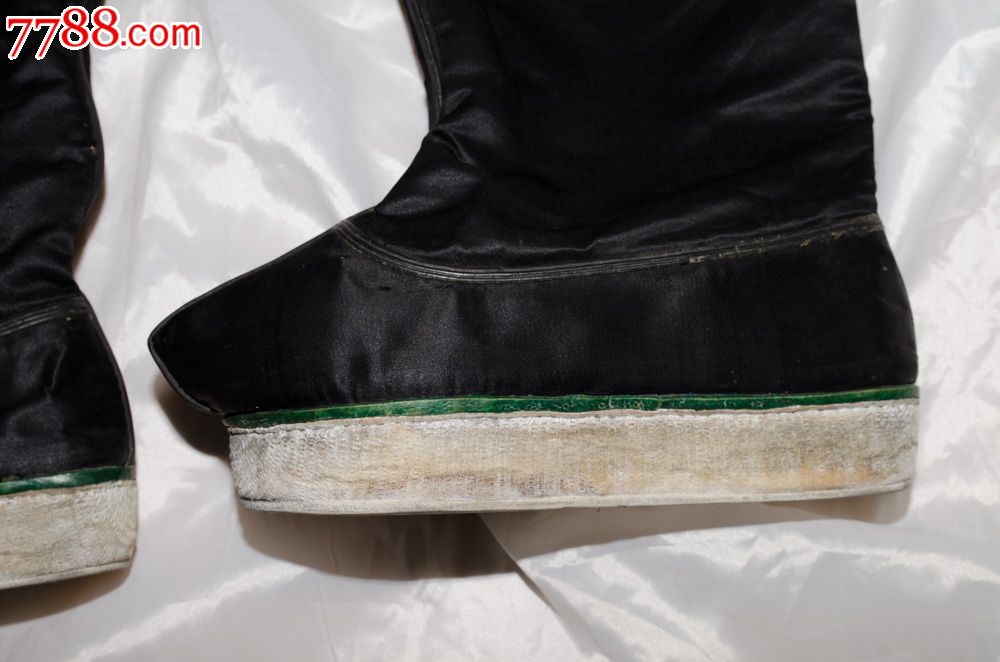 清朝清代官靴朝靴布靴千层底真丝