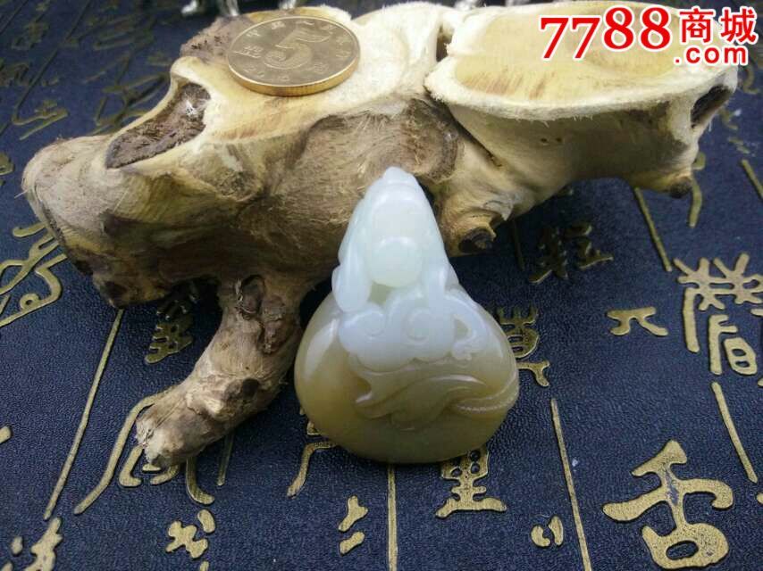 和田玉俄糖白玉！一级白巧雕「代代封侯」精品挂件_和田玉_紫苑淘【7788