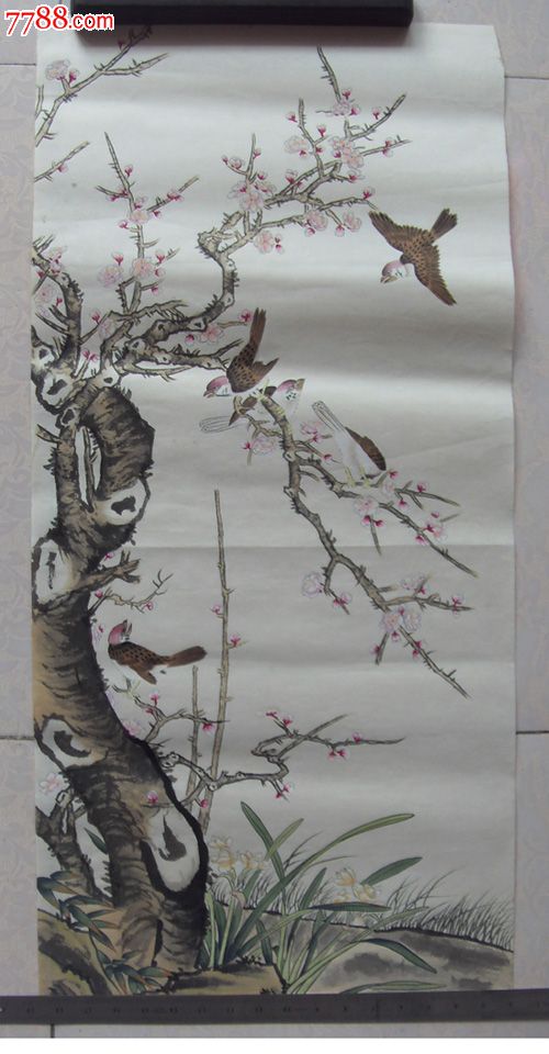 手绘工笔画花鸟三尺宣纸