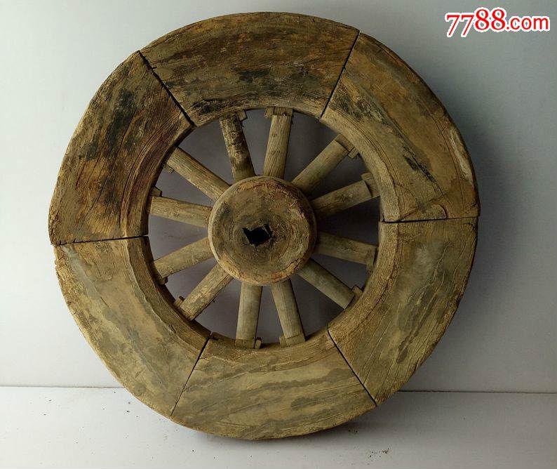 明代榆木车轮墙壁挂饰装修木车轮-价格:880.0000元-se35474964-木雕摆
