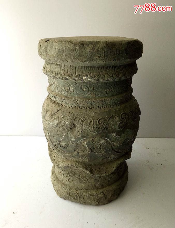 明代精美陶底坐花盆坐品完好
