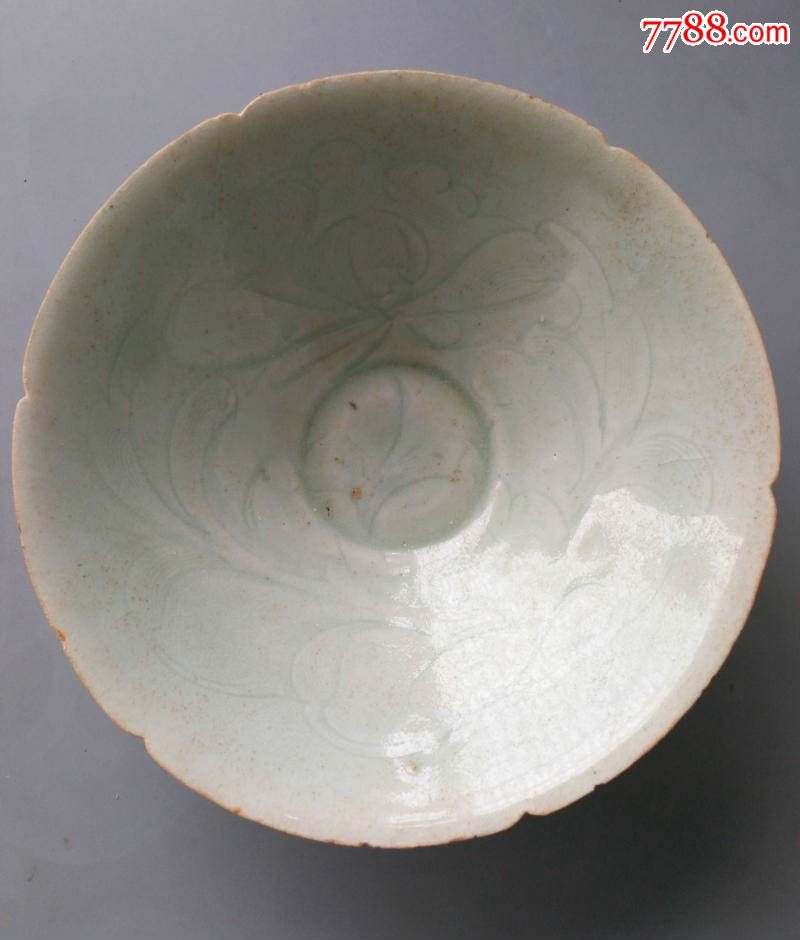 宋代湖田窑影青刻花六缺碗(包老保真)_青花瓷_第1张_7788瓷器