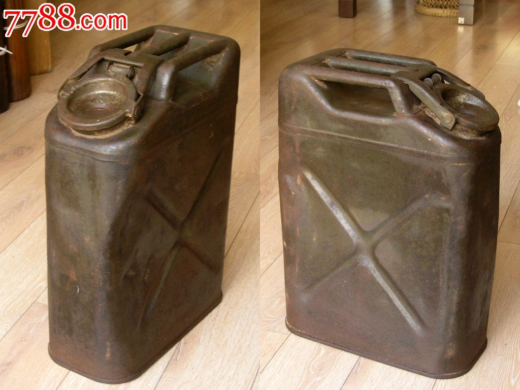怀旧收藏160406-二战遗留美军us42特大号铁制汽油桶4.94kg