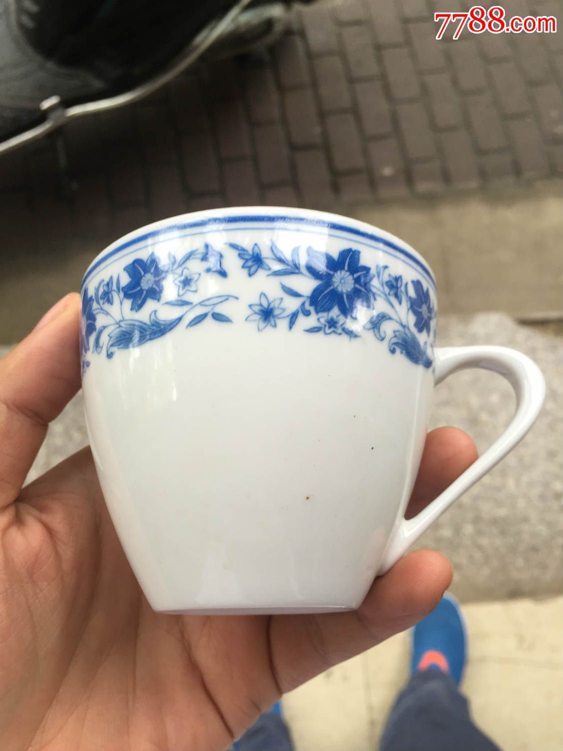 醴陵群力瓷厂70年代青花茶杯4个